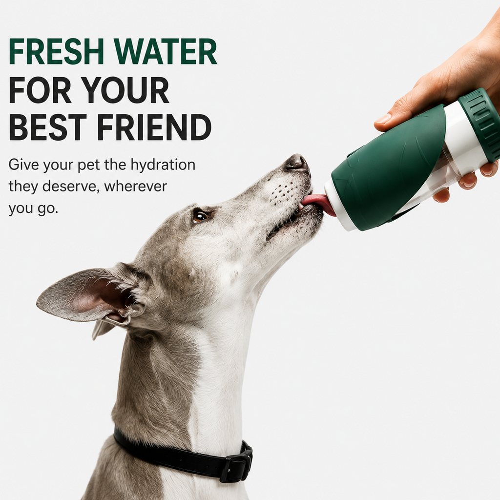 2-in-1 Portable Dog Water Bottle & Food Bowl – Leakproof Foldable Travel Feeder for Pets