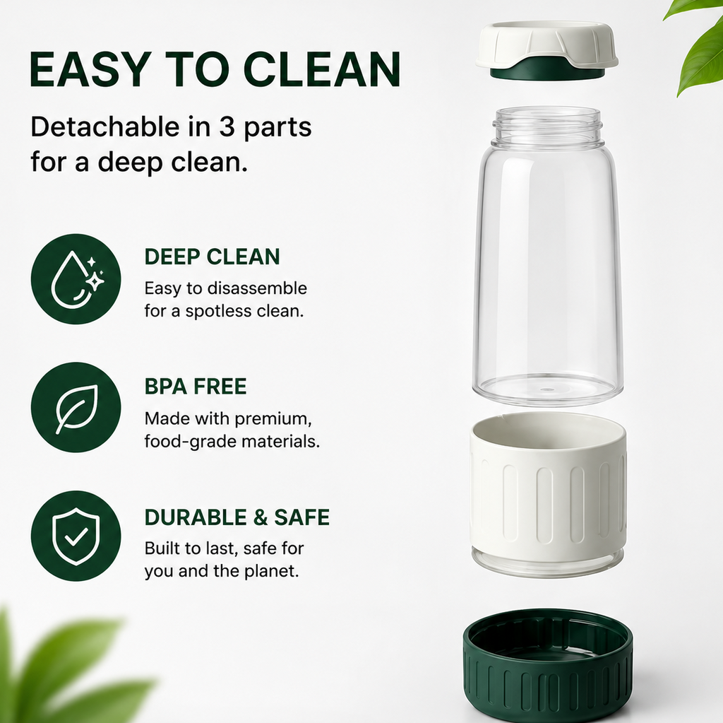 2-in-1 Portable Dog Water Bottle & Food Bowl – Leakproof Foldable Travel Feeder for Pets