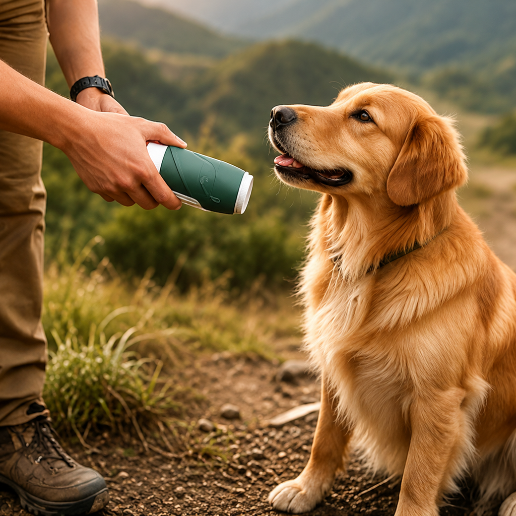 2-in-1 Portable Dog Water Bottle & Food Bowl – Leakproof Foldable Travel Feeder for Pets