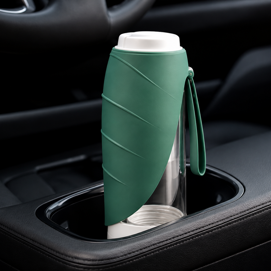 2-in-1 Portable Dog Water Bottle & Food Bowl – Leakproof Foldable Travel Feeder for Pets